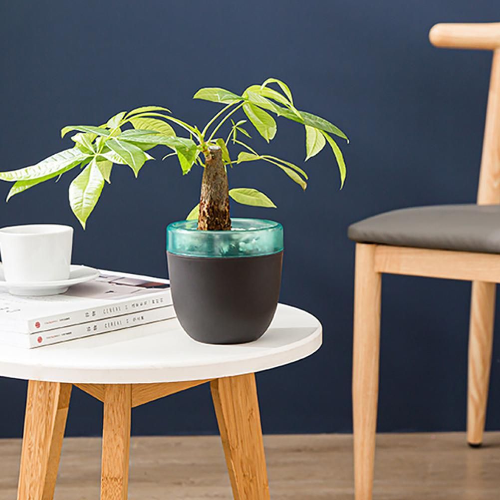 Automatic Self Watering Flower Pot Double Layer Design Planter for Office Home Gardening