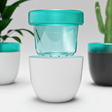 Automatic Self Watering Flower Pot Double Layer Design Planter for Office Home Gardening - Close-Up Angle