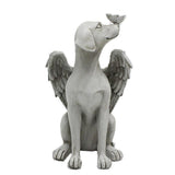 Garden Resin Statue Butterfly Angel Dog Sculpture Pet Dog Memorial Statue for Outdoor Garden Yard Decor - Front View
