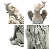 Garden Resin Statue Butterfly Angel Dog Sculpture Pet Dog Memorial Statue for Outdoor Garden Yard Decor
