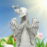 Garden Resin Statue Butterfly Angel Dog Sculpture Pet Dog Memorial Statue for Outdoor Garden Yard Decor - Top-Down View