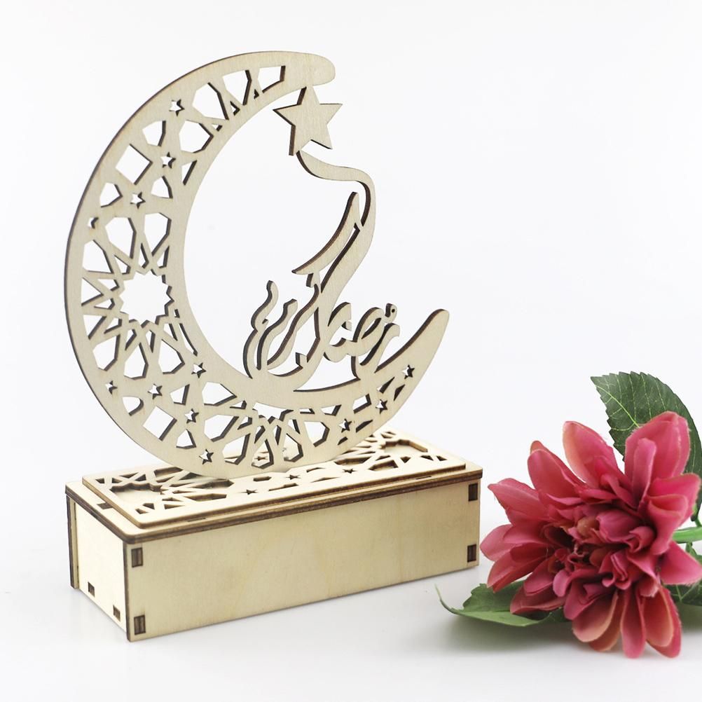 Ramadan Moon Shaped LED Light Muslim Ramadan Decoration Table Lamp for Home Festival Party Decoration