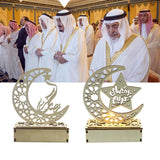Ramadan Moon Shaped LED Light Muslim Ramadan Decoration Table Lamp for Home Festival Party Decoration - Low Angle