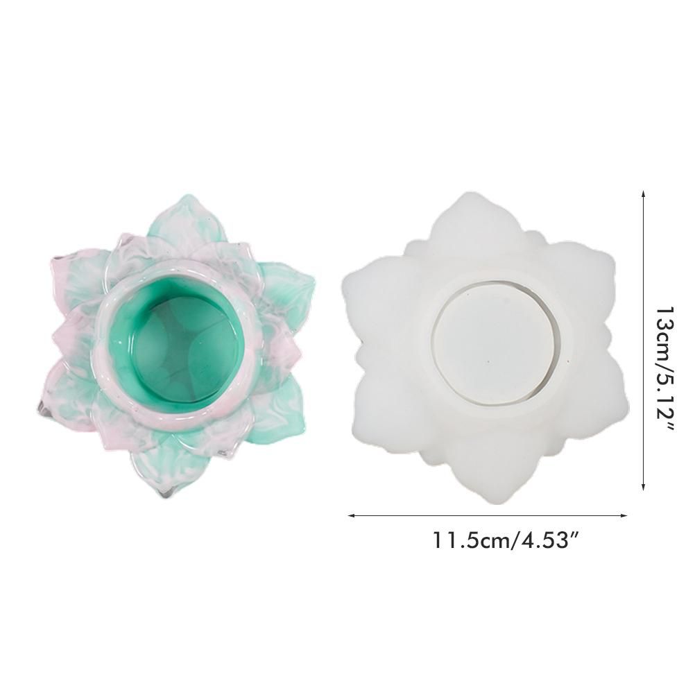 Flower Resin Mold Candle Holder Mold Silicone Mold for DIY Jewelry Box Candy Box Home Table Decor