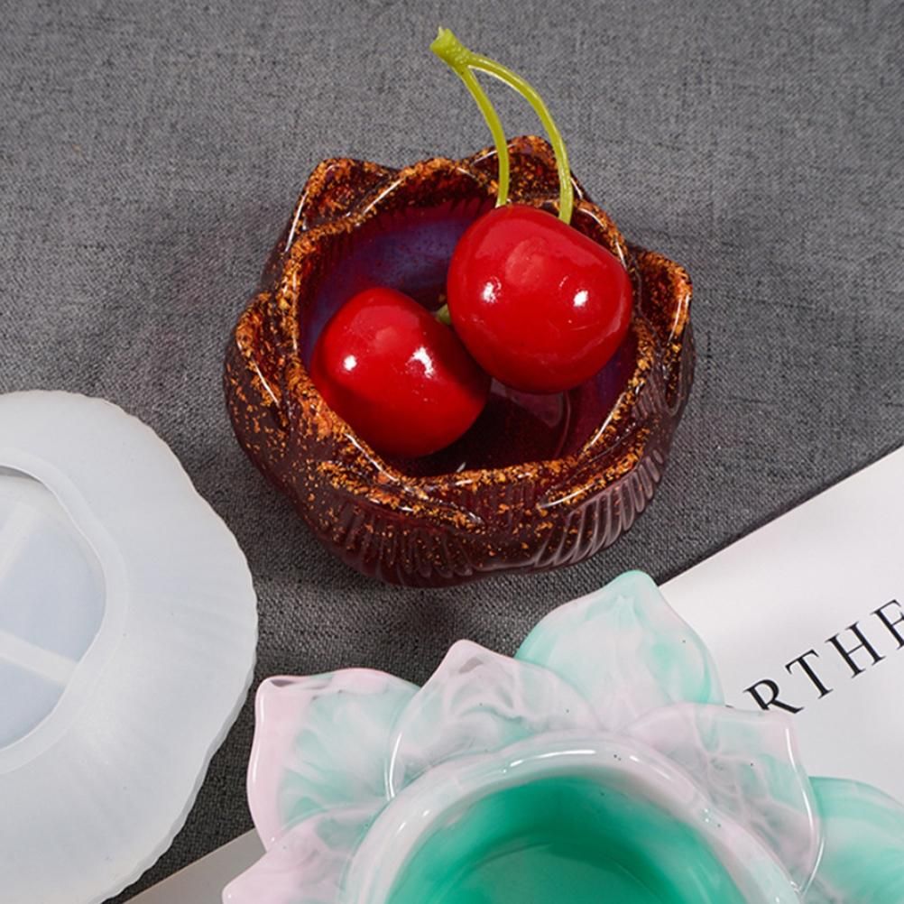 Flower Resin Mold Candle Holder Mold Silicone Mold for DIY Jewelry Box Candy Box Home Table Decor