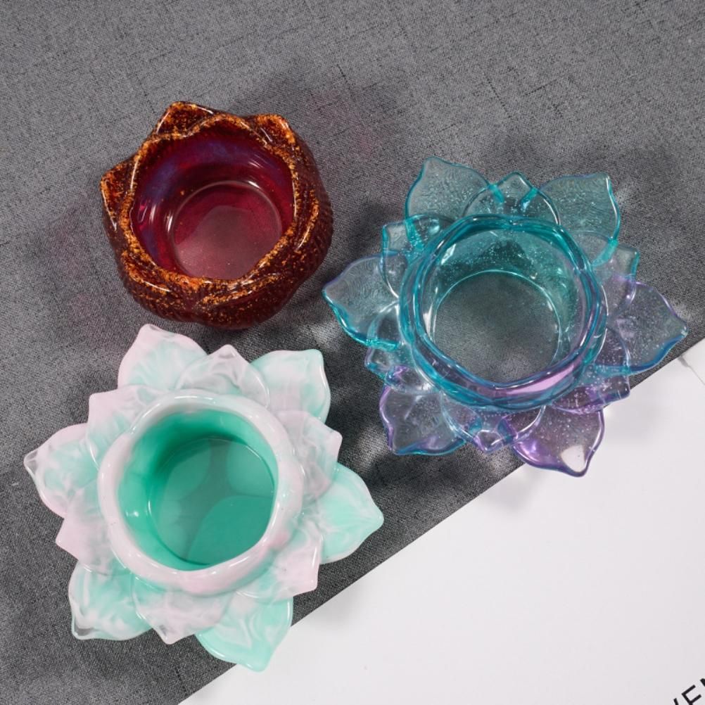 Flower Resin Mold Candle Holder Mold Silicone Mold for DIY Jewelry Box Candy Box Home Table Decor