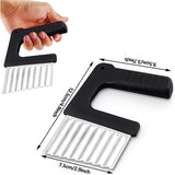 Chips Wave Cutter Stainless Steel Potato Cutter Fruit Vegetable Salad Cutter Tool for Vegetables Potatoes Onions - Front View