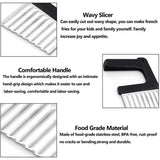 Chips Wave Cutter Stainless Steel Potato Cutter Fruit Vegetable Salad Cutter Tool for Vegetables Potatoes Onions - Side View