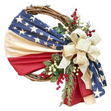 Front Door 16 in Wreaths for Independence Day Memorial Patriotic and 4th of July Veterans Day American Floral Vines Garland Ornaments