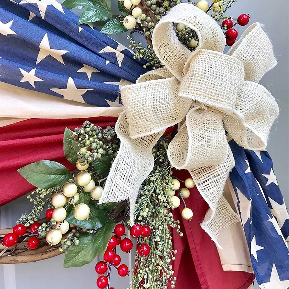 Front Door 16 in Wreaths for Independence Day Memorial Patriotic and 4th of July Veterans Day American Floral Vines Garland Ornaments