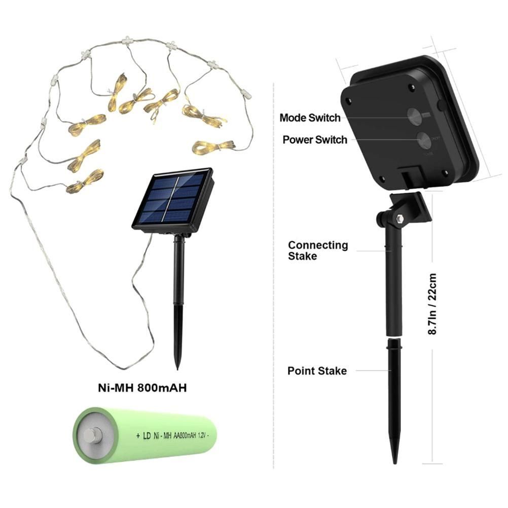 Solar Parasol Lighting with Remote Control 104 LED 8 Modes Fairy Lights Umbrella Light for Patio Outdoor and Indoor Decorative Light