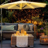 Solar Parasol Lighting with Remote Control 104 LED 8 Modes Fairy Lights Umbrella Light for Patio Outdoor and Indoor Decorative Light - 45-Degree Angle