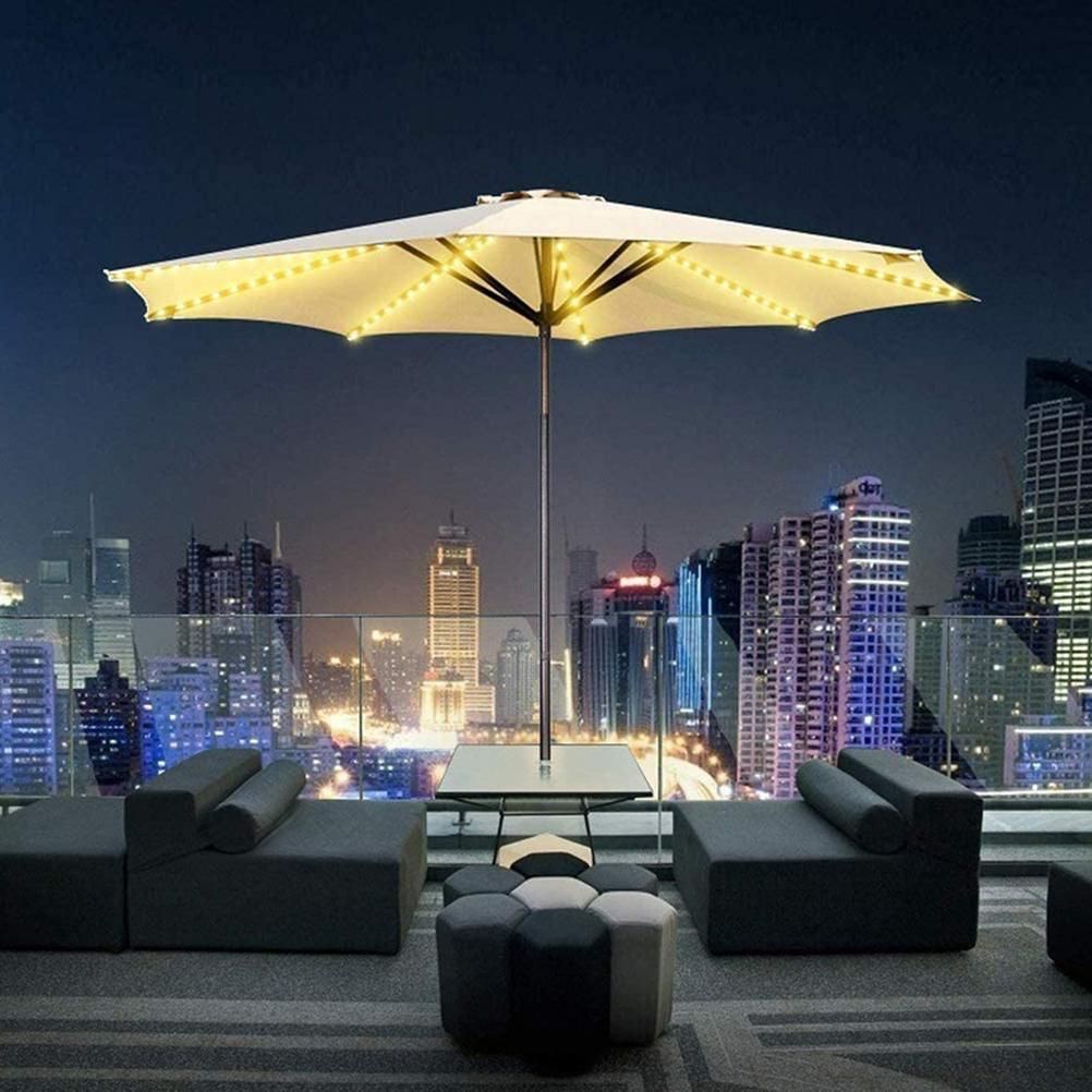 Solar Parasol Lighting with Remote Control 104 LED 8 Modes Fairy Lights Umbrella Light for Patio Outdoor and Indoor Decorative Light