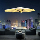 Solar Parasol Lighting with Remote Control 104 LED 8 Modes Fairy Lights Umbrella Light for Patio Outdoor and Indoor Decorative Light - Rear View