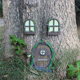 Miniature Fairy Tree Decorations Fairy Door And Window Set Luminous Door And Window Ornaments