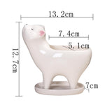 Kitten Ceramic Succulent Pots with Drain Hole Mini Pots for Plants Cactus Plants Containers for Home and Office Decoration