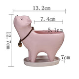 Kitten Ceramic Succulent Pots with Drain Hole Mini Pots for Plants Cactus Plants Containers for Home and Office Decoration