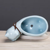 Kitten Ceramic Succulent Pots with Drain Hole Mini Pots for Plants Cactus Plants Containers for Home and Office Decoration