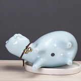 Kitten Ceramic Succulent Pots with Drain Hole Mini Pots for Plants Cactus Plants Containers for Home and Office Decoration