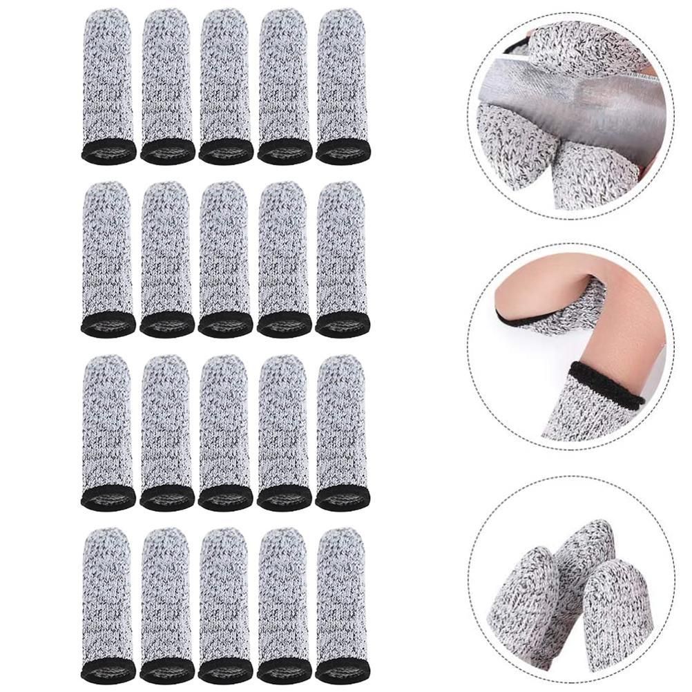 20 Pcs Finger Cots 5 Levels Of Cut Resistant Protective Sleeve Reusable Anti Slip Finger Sleeve for Kitchen Work Sculpture