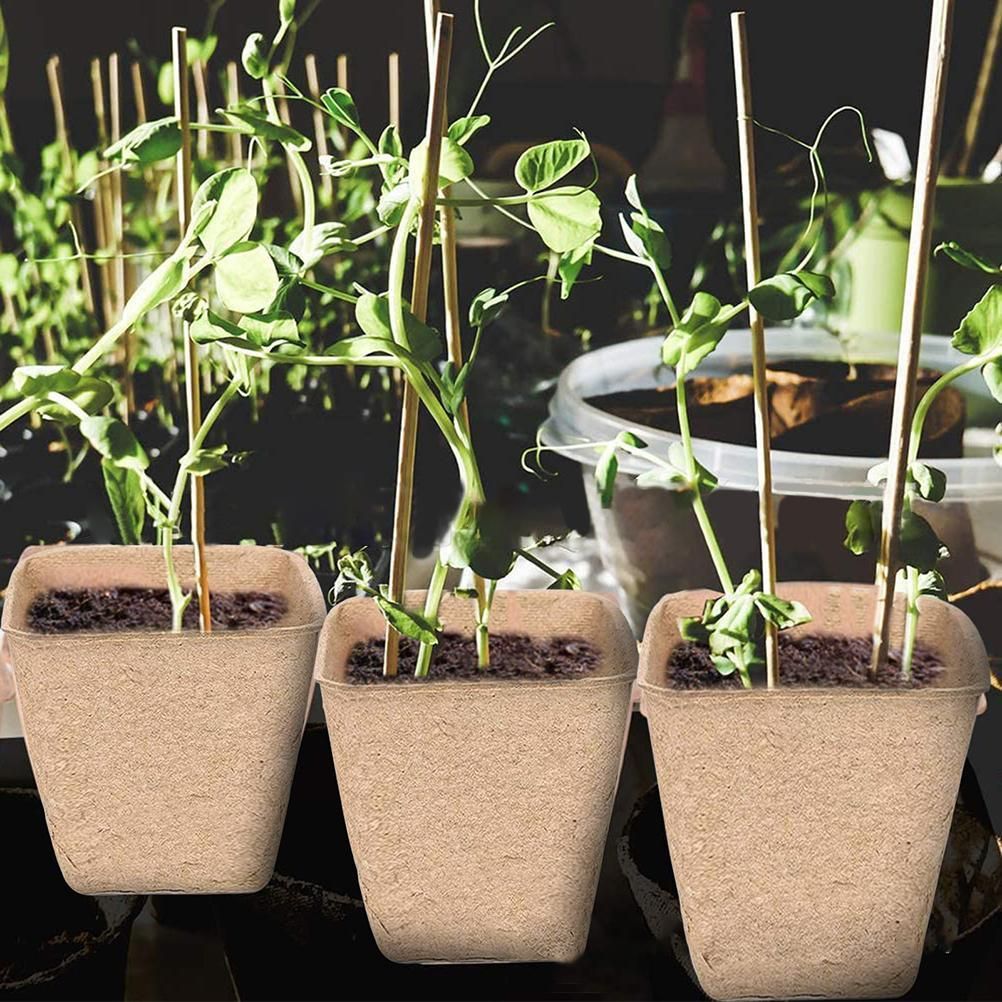 Plant Starter Peat Pots with Labels Flower Vegetable Seedlings Nursery Cup Paper Planter Pot Garden Supplies
