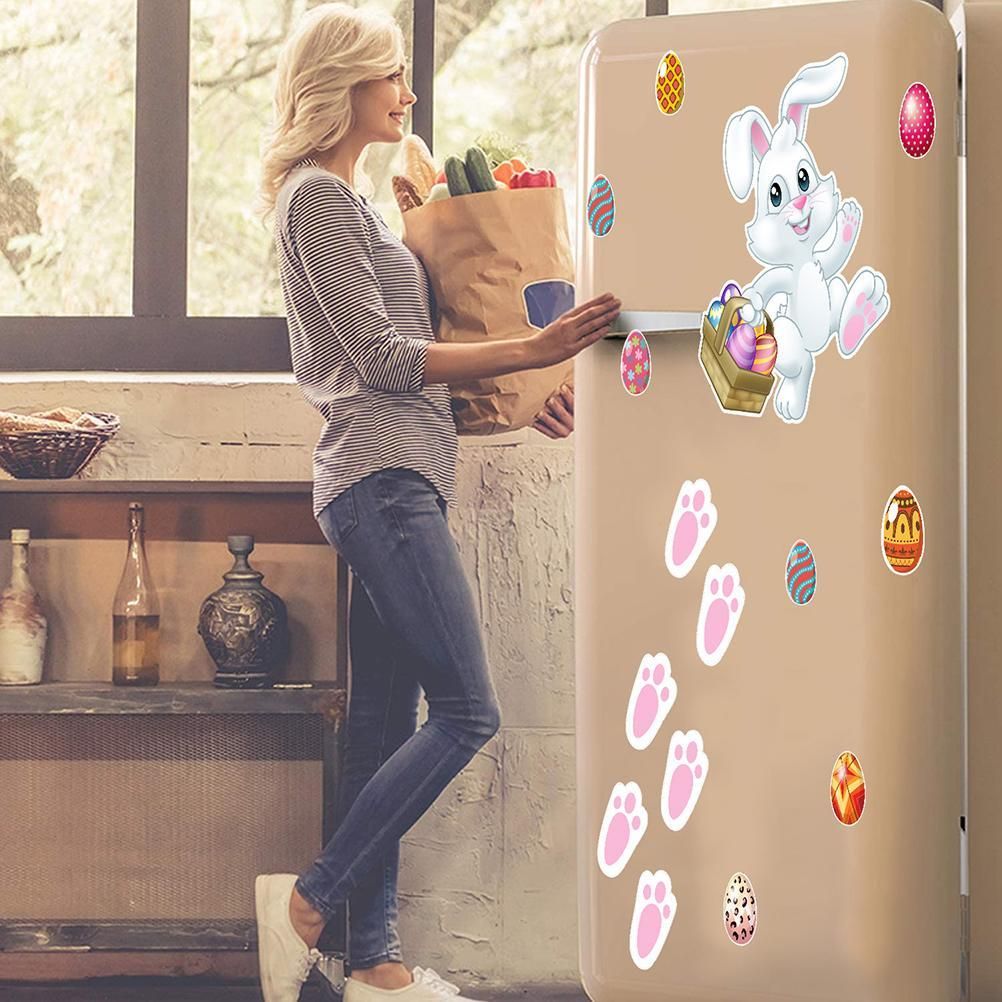 15 Pieces Easter Bunny Refrigerator Magnets Fridge Magnet Sticker Bunny Easter Egg Magnet Sticker Easter Home Kitchen Decoration