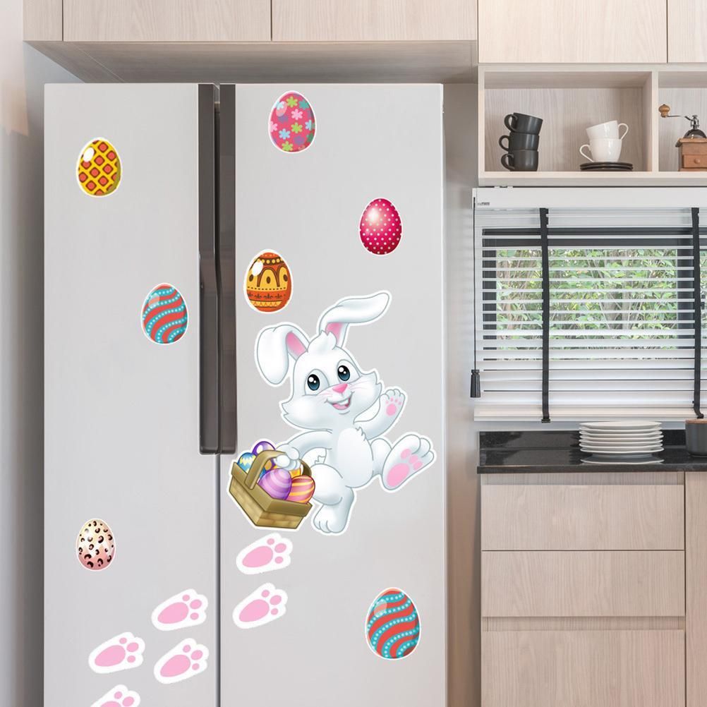 15 Pieces Easter Bunny Refrigerator Magnets Fridge Magnet Sticker Bunny Easter Egg Magnet Sticker Easter Home Kitchen Decoration