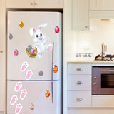 15 Pieces Easter Bunny Refrigerator Magnets Fridge Magnet Sticker Bunny Easter Egg Magnet Sticker Easter Home Kitchen Decoration