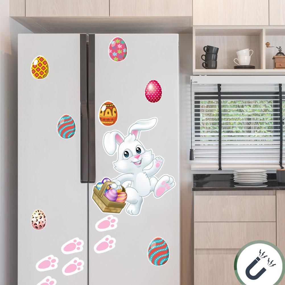 15 Pieces Easter Bunny Refrigerator Magnets Fridge Magnet Sticker Bunny Easter Egg Magnet Sticker Easter Home Kitchen Decoration