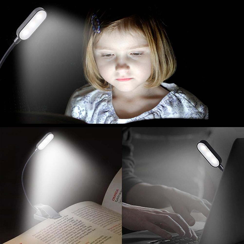 9 LEDs Clip On Book Light USB Rechargeable Reading Light with 3 Adjustable Brightness Levels Long Lasting Lightweight Light