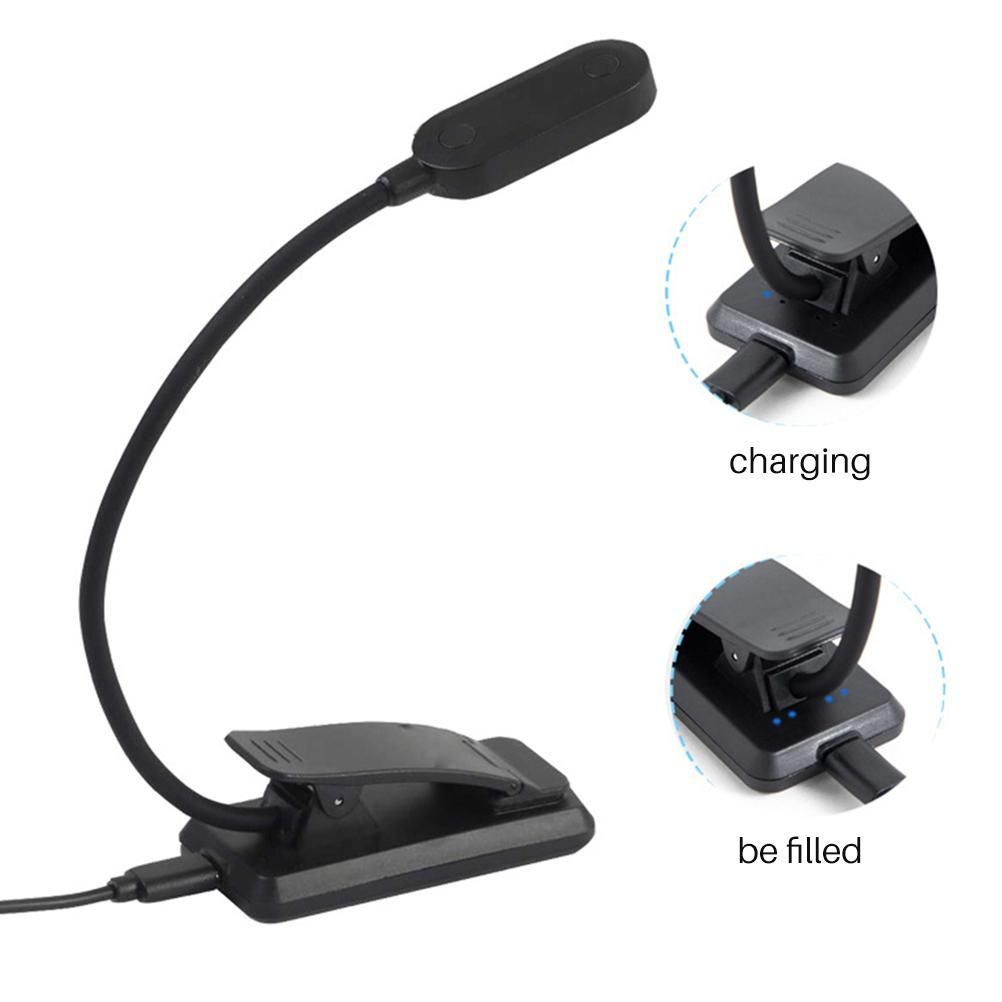 9 LEDs Clip On Book Light USB Rechargeable Reading Light with 3 Adjustable Brightness Levels Long Lasting Lightweight Light