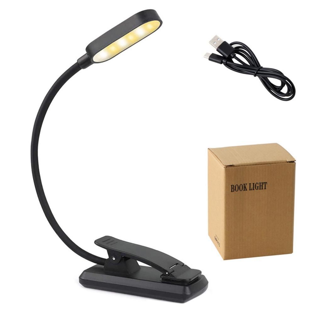 9 LEDs Clip On Book Light USB Rechargeable Reading Light with 3 Adjustable Brightness Levels Long Lasting Lightweight Light