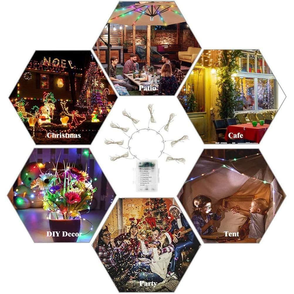 Outdoor Patio Umbrella Light Strings LED Umbrella Lamp with Remote Control and 10 Cable Tie Umbrella Pole Light Garden Decor