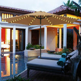 Outdoor Patio Umbrella Light Strings LED Umbrella Lamp with Remote Control and 10 Cable Tie Umbrella Pole Light Garden Decor