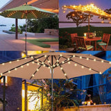 Outdoor Patio Umbrella Light Strings LED Umbrella Lamp with Remote Control and 10 Cable Tie Umbrella Pole Light Garden Decor