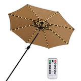 Outdoor Patio Umbrella Light Strings LED Umbrella Lamp with Remote Control and 10 Cable Tie Umbrella Pole Light Garden Decor - Low Angle