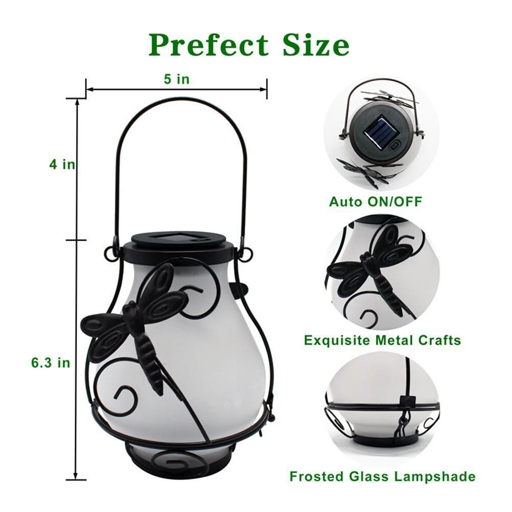 Solar Flame Lantern Lights Flickering Flames Outdoor Solar Lights Hanging Lanterns Waterproof Decoration Lighting Lanterns
