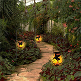 Solar Flame Lantern Lights Flickering Flames Outdoor Solar Lights Hanging Lanterns Waterproof Decoration Lighting Lanterns - Rear View