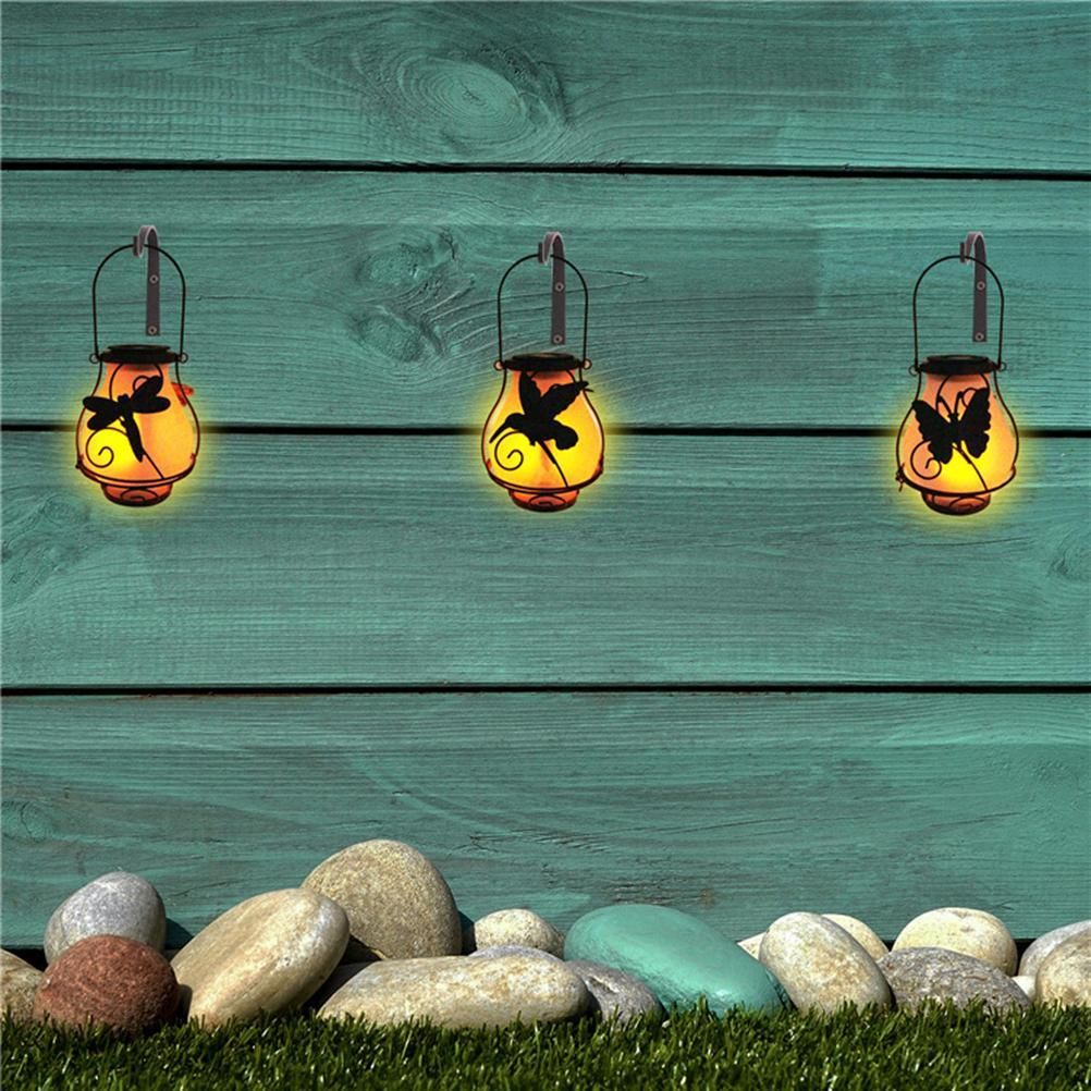 Solar Flame Lantern Lights Flickering Flames Outdoor Solar Lights Hanging Lanterns Waterproof Decoration Lighting Lanterns
