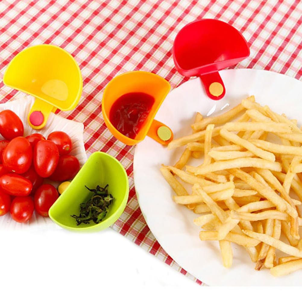 4PCS Multi Color Dipping Sauce Dish Bowls Serving Bowls Spice Container for Salt Ketchup Sugar Vinegar