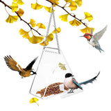 Bird Feeder Clear Acrylic Hanging Wild Bird Feeder Seed Tray for Indoor and Outdoor Garden