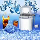 Manual Ice Crusher Portable Hand Crank Manual Household Ice Shaver Machine Kitchen Tool - Side View