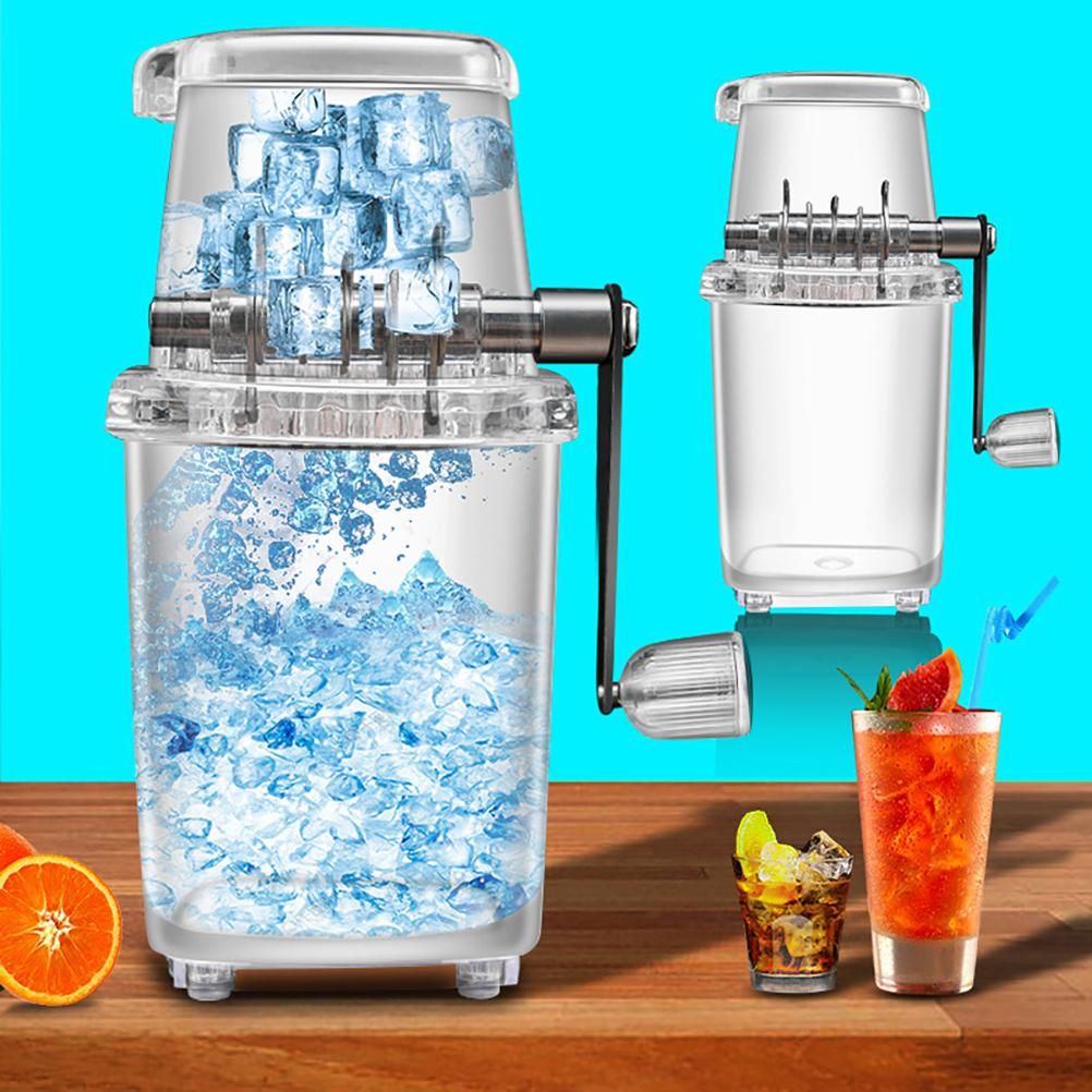 Manual Ice Crusher Portable Hand Crank Manual Household Ice Shaver Machine Kitchen Tool