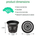 12 Pcs Hydroponics Pots with 10 Pcs Plant Labels Hydroponics Mesh Pot Black Growing Net for Hydroponics Supplies
