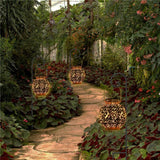 Outdoor Solar Garden Light Hollowed Out Shadow Lantern Hanging Solar Powered Lamp Garden Landscape Solar Lamp