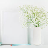 Plastic Flower Vase Modern Decorative Flower Vase for Home Living Room Table Decor - Rear View