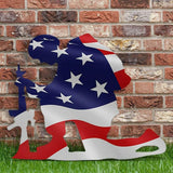 Soldier Silhouette Ornaments Independence Day Garden Art for Lawn Outdoor Home Decoration - Side View