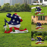 Soldier Silhouette Ornaments Independence Day Garden Art for Lawn Outdoor Home Decoration - Top-Down View