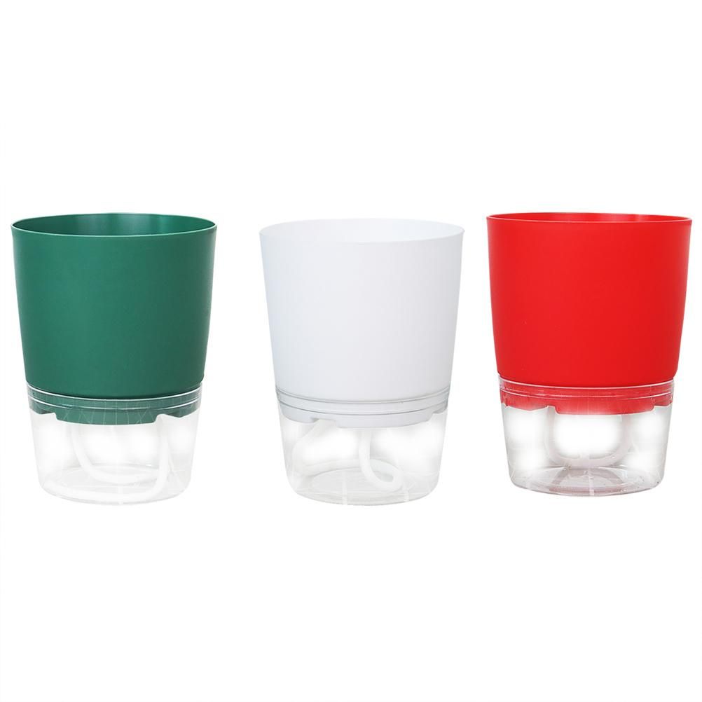 Automatic Self Watering Flower Pot Double Layer Design Water Storage Planter for Office Home Gardening