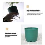 Automatic Self Watering Flower Pot Double Layer Design Water Storage Planter for Office Home Gardening - Rear View